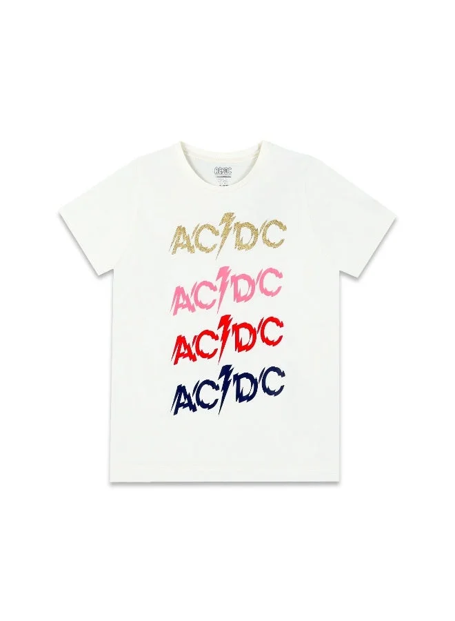 Trucare ACDC  Girl's Short Sleeve 100% Cotton T-Shirt